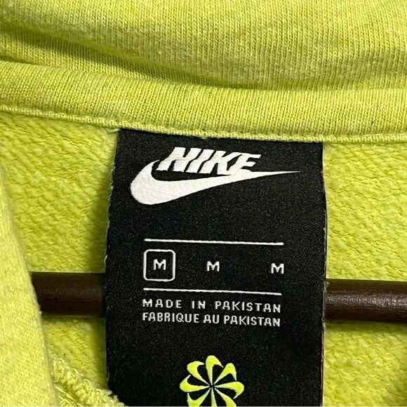 Women's Nike Neon Green Logo Hoodie Sweatshirt - Picture 7 of 8